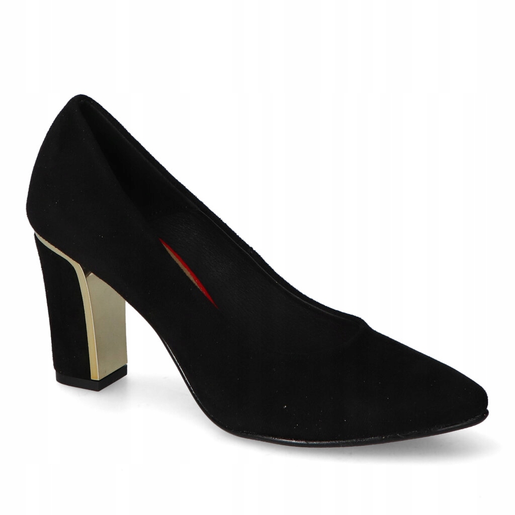 Boty na sloupku For-but 2913 Černý semiš s přídavkem zlata 35