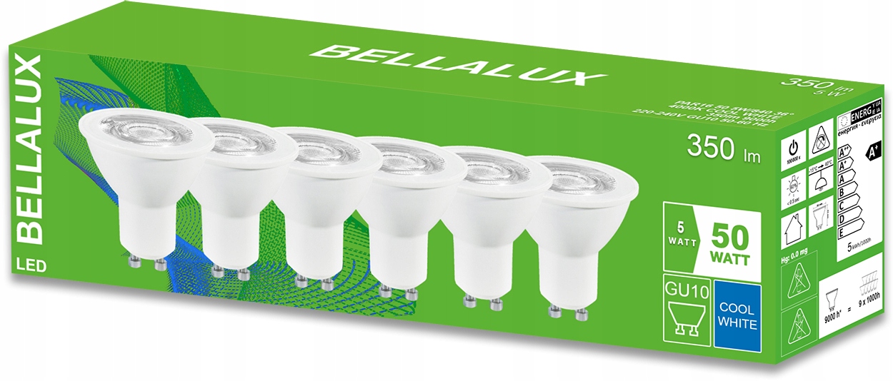 

6x Żarówka Led GU10 5W 50W 4000K 36D Bellalux