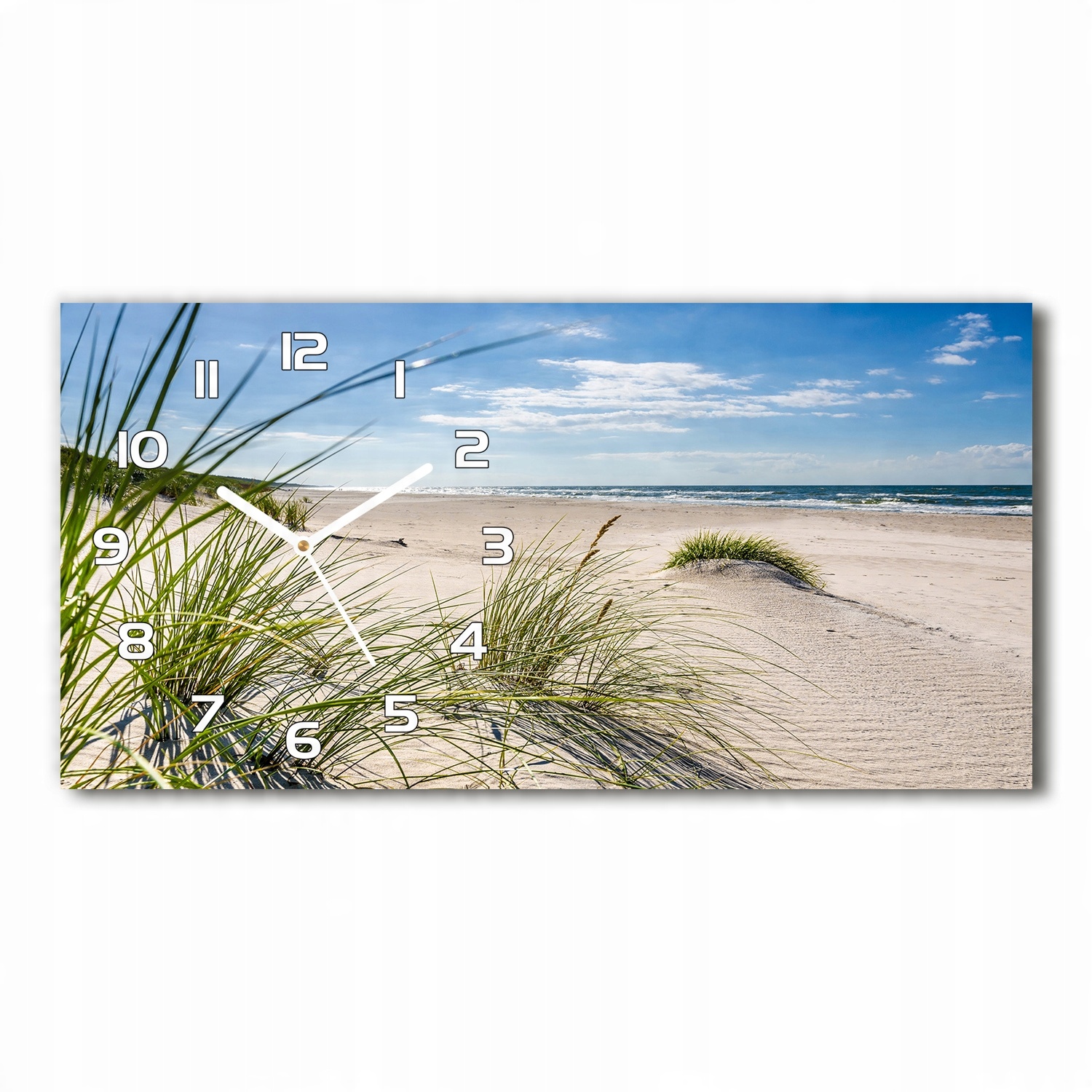 

Zegar ścienny szklany cichy Mrzeżyno plaża 60x30cm