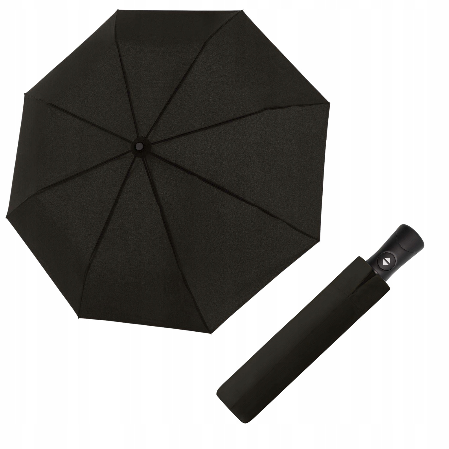 Parasol Czarny Składany Doppler Superstrong Parasolka Wiatroodporny