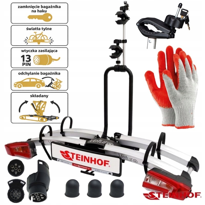 Bagażnik na rowery Steinhof VETURO-2 PRO platforma uchylna 2 rowery 60 kg