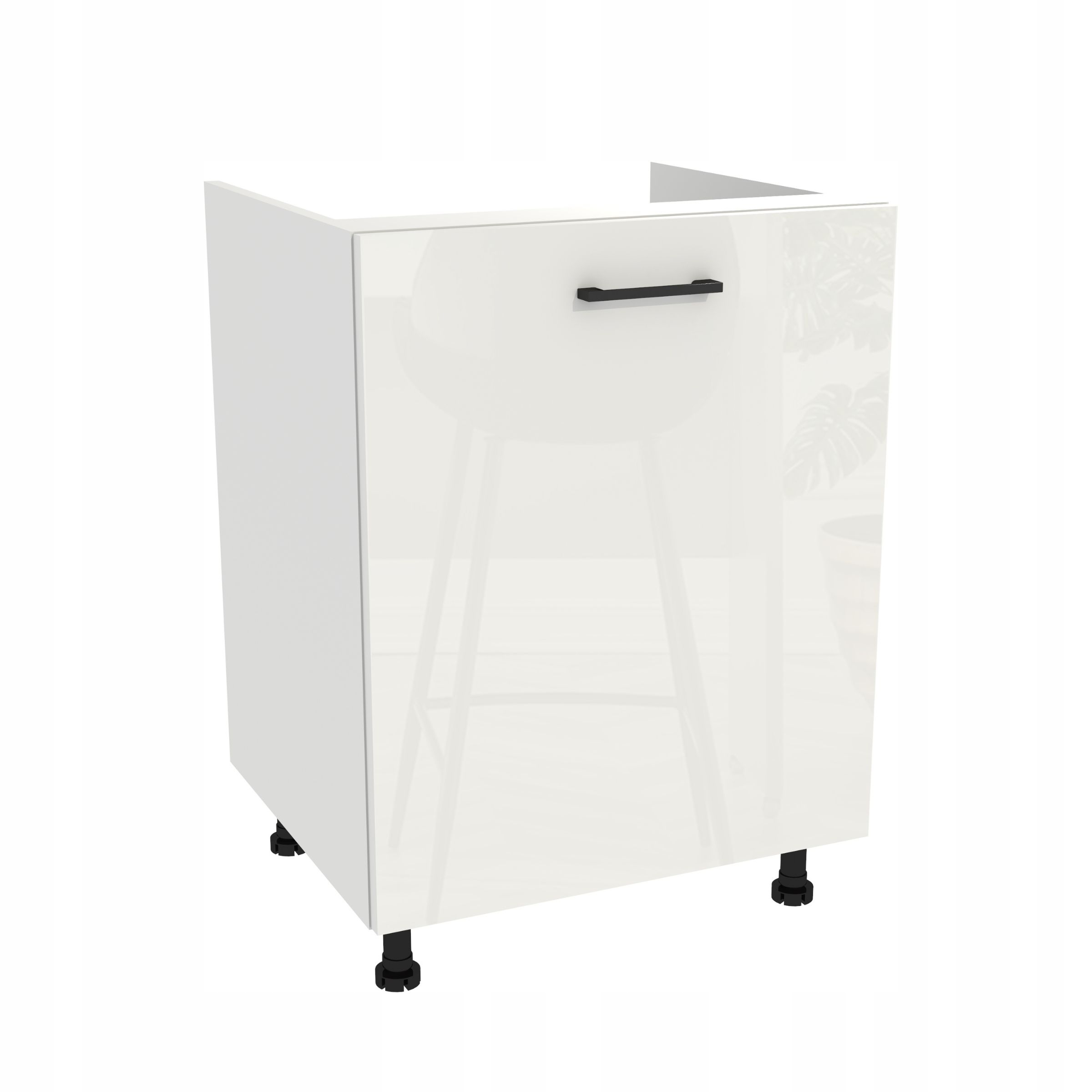 Spodná kuchynská skrinka pod umývadlo 60 Capri Biela predná strana Biela Akryl Lesk
