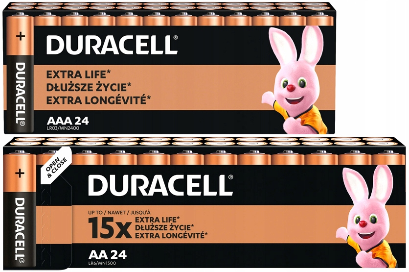 24x Aa R6 24x Aaa R3 Sada Alkalických Baterií Originální Duracell