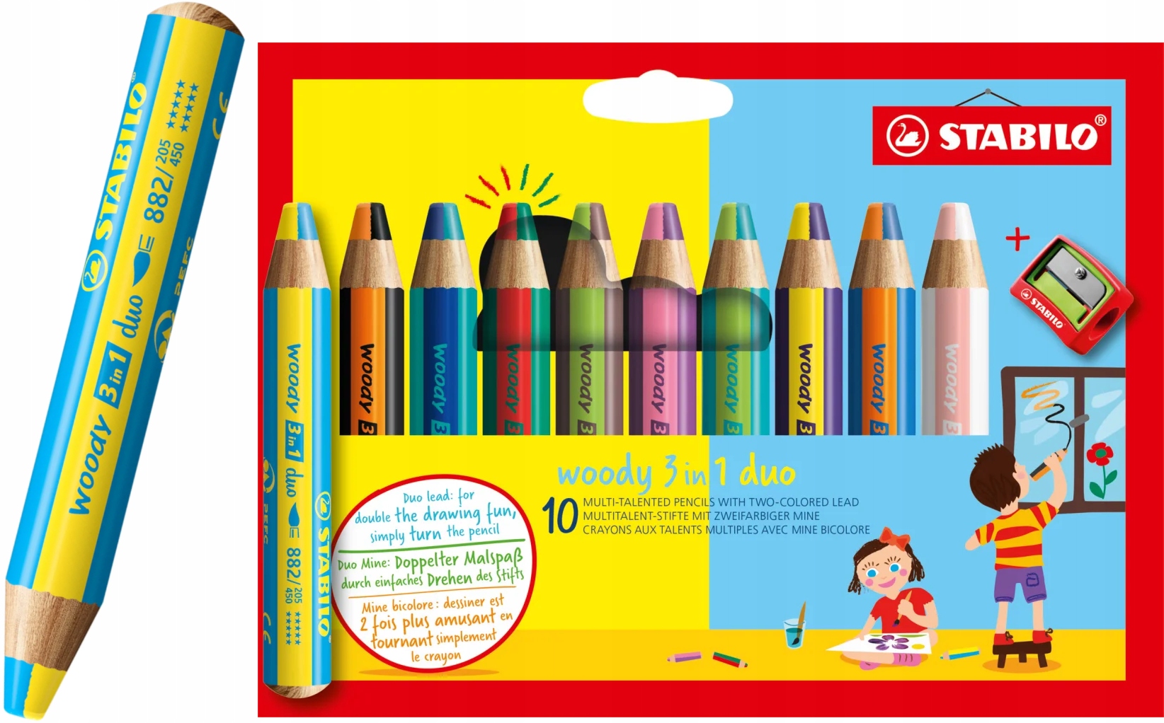 

Kredki Stabilo Woody Duo 3in1 10 Sztuk +Temperówka