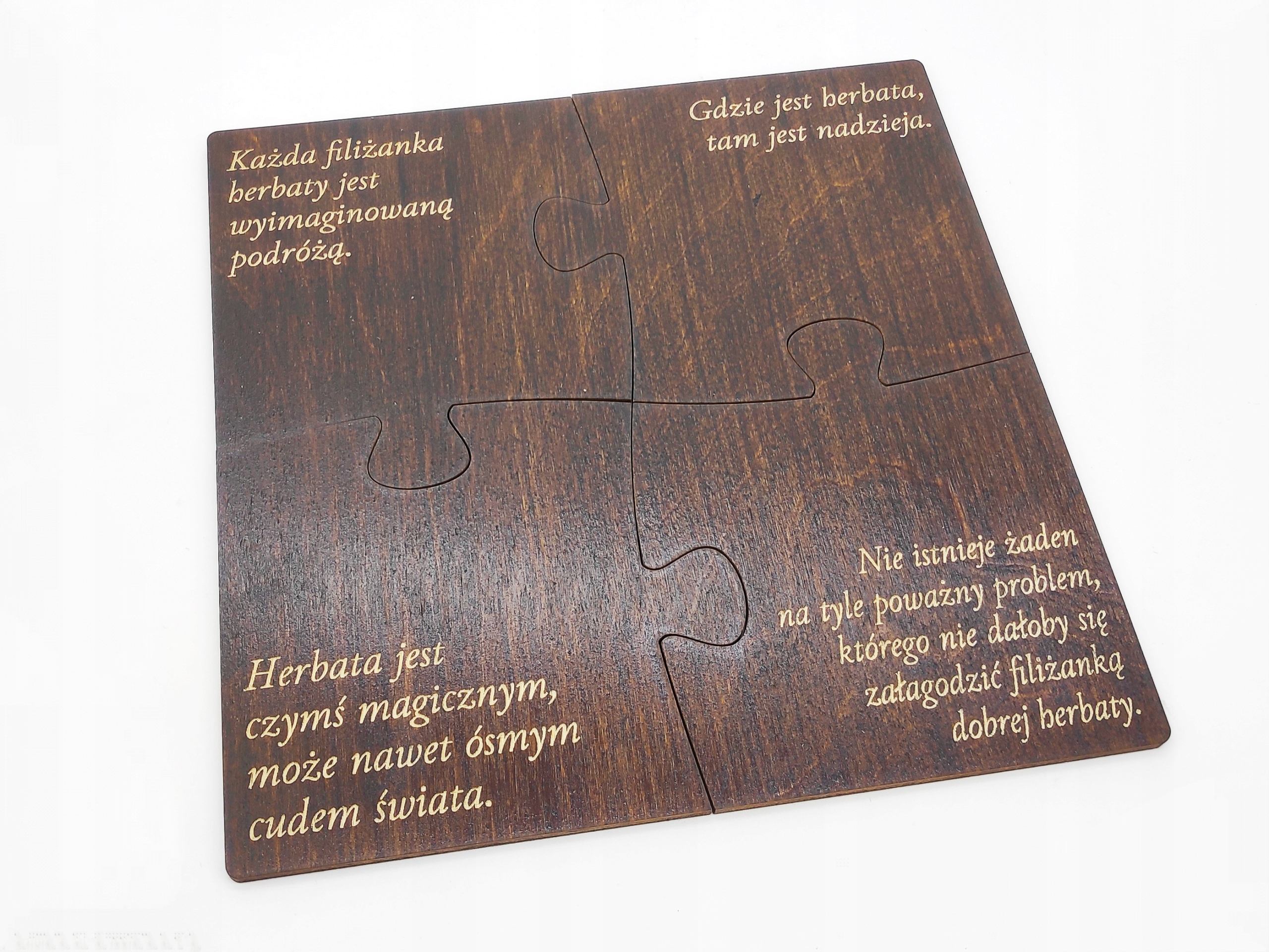 

Drewniane Podkładki Kubek Puzzle Sklejka Herbata