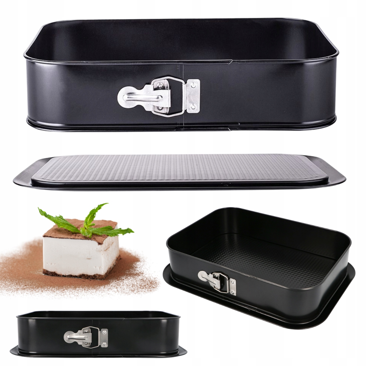 

Tortownica Prostokątna wysoka Blacha forma 34cm