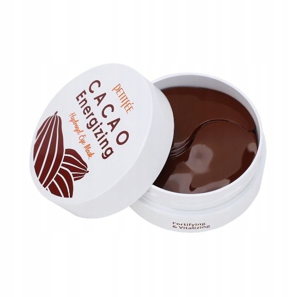 PETITFEE Cacao Energizing Hydrogel Eye Mask 84 g 60 szt. - Płatki hydrożelowe z ekstraktem z kakao o działaniu wygładzającym skórę wokół oczu — 4