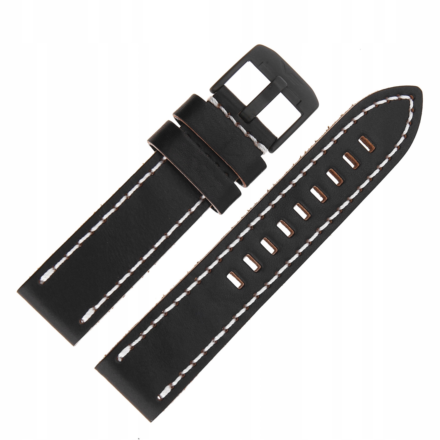 Pásek Almaz kůže (C257) černý s bílou p. černou kl.