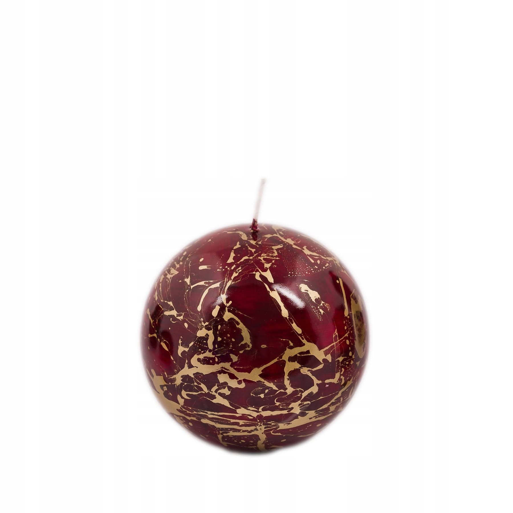 

Dekoracyjna świeca bordowo-złota 10cm Handmade