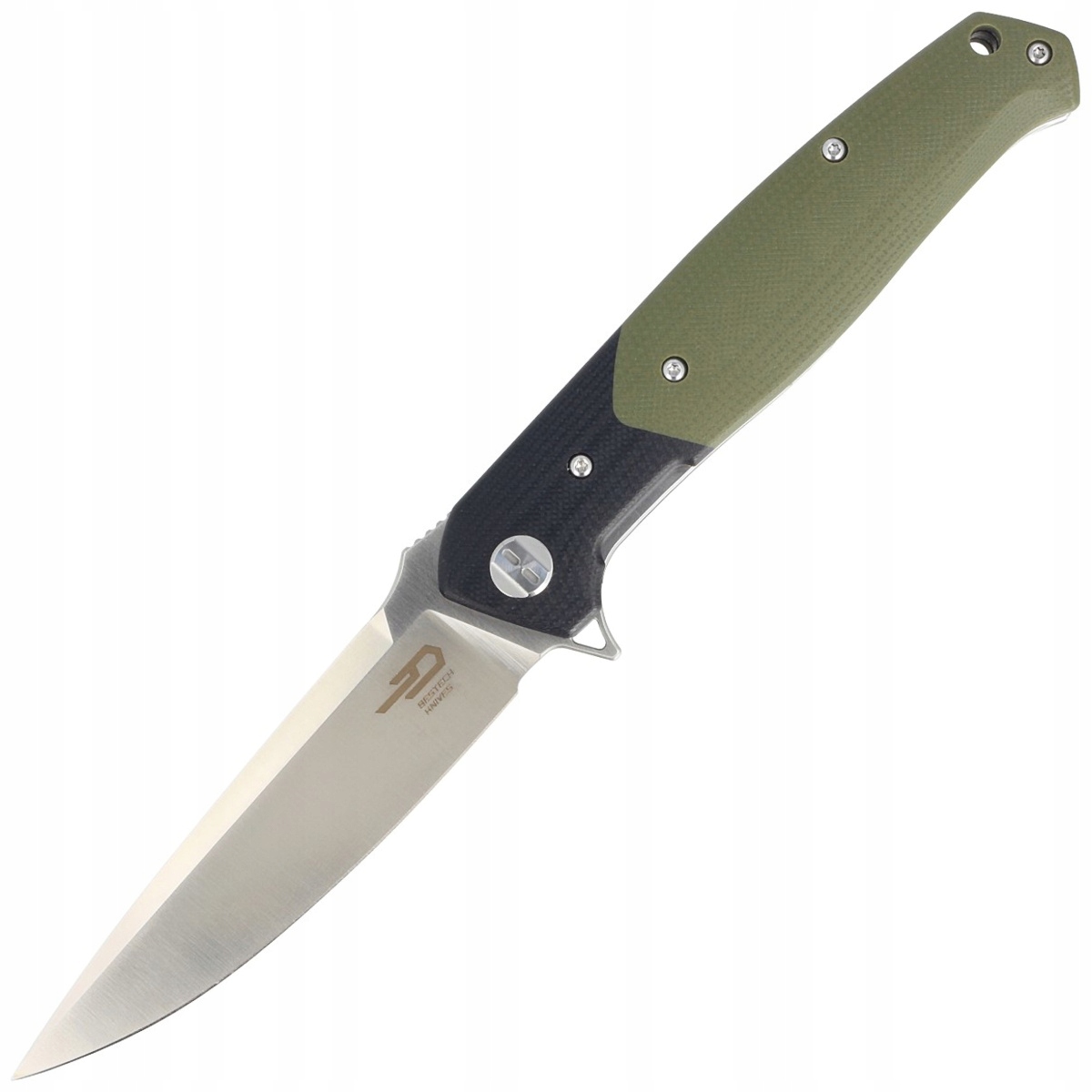 Nóż składany Bestech Swordfish Black Green G10, Satin D2 (BG03A)
