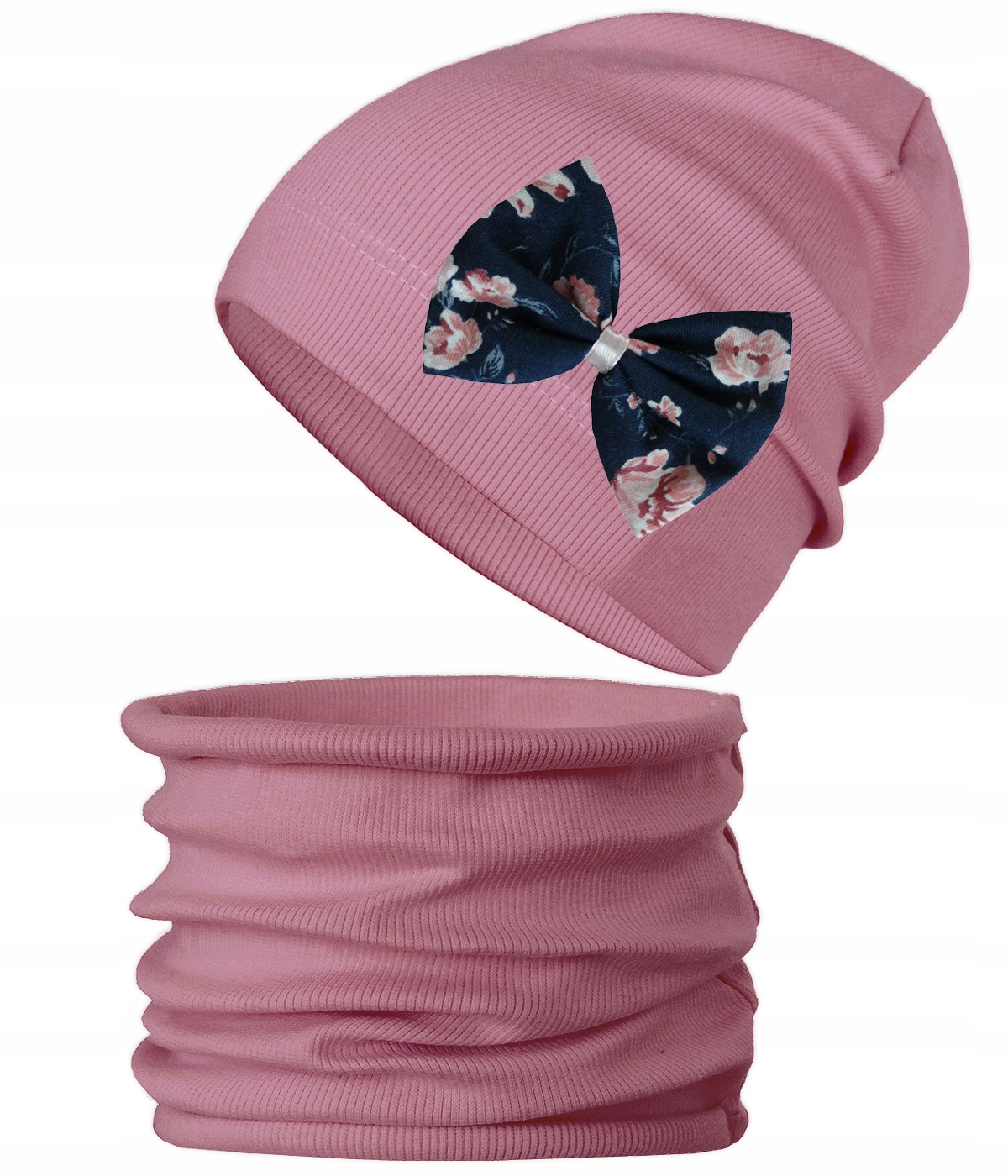 

Komplet Czapka Tuba komin beanie Prążek r. 48-56
