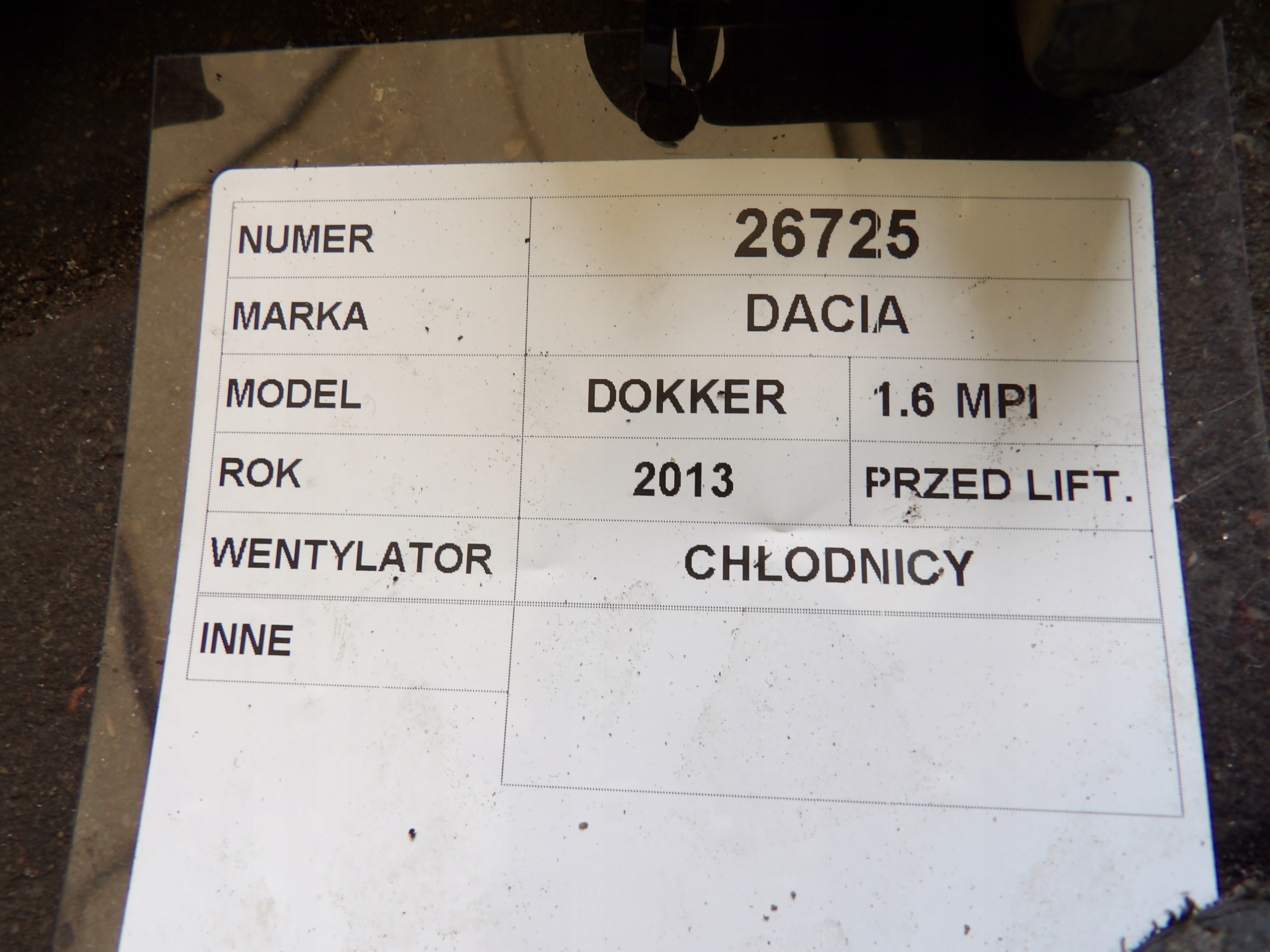 Dacia Dokker ventilátor chladiče 1,6MPI