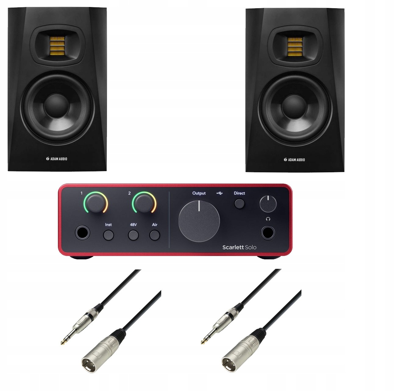 Sada pro nahrávání rozhraní Focusrite Scarlett Solo Adam Audio T5V