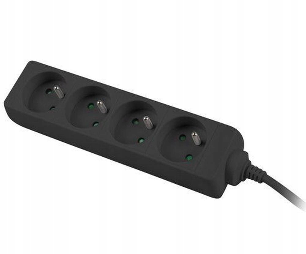 Premiumcord Przedłużacz 230V 2m 4 gniazda, czarny