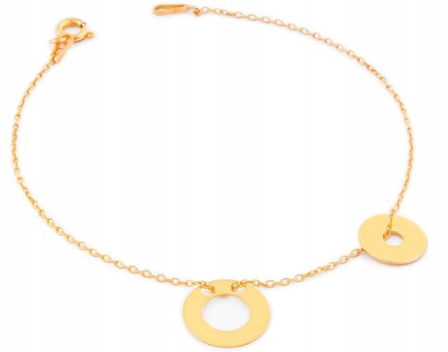 

Bransoletka na nogę podwójna kółko obręcz 23cm+reg