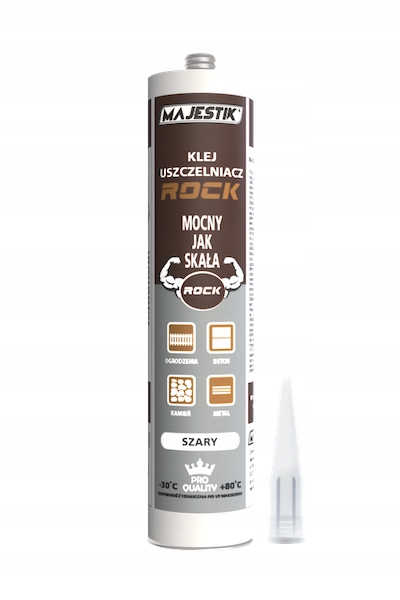Majestik ROCK klej uszczelniacz szary 300ml