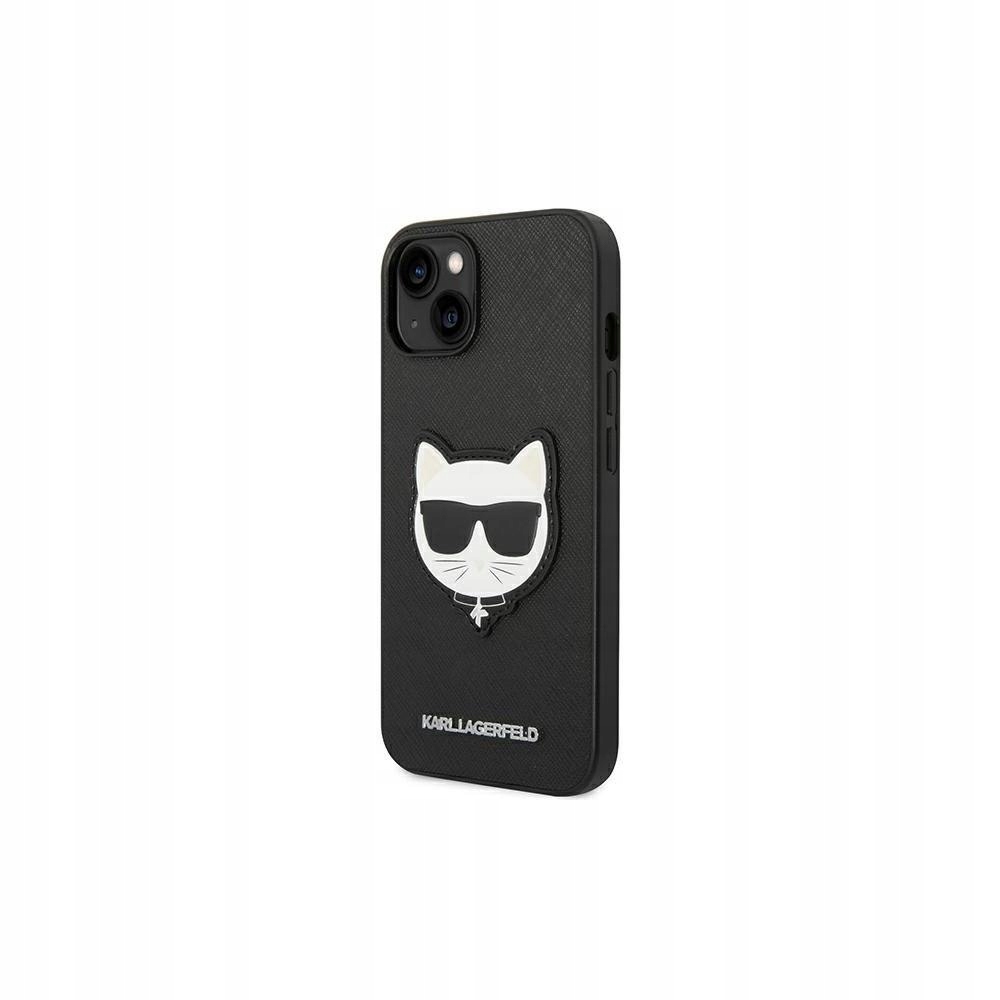 Karl Lagerfeld Saffiano Choupette Head Patch Case iPhone 14 Plus černý
