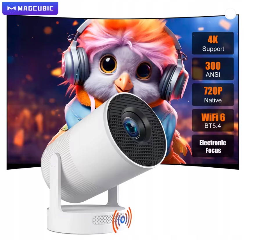 Projektor HY300 Ultra WIFI6 Bluetooth Android Do 150 Cali 4K 300ANSI