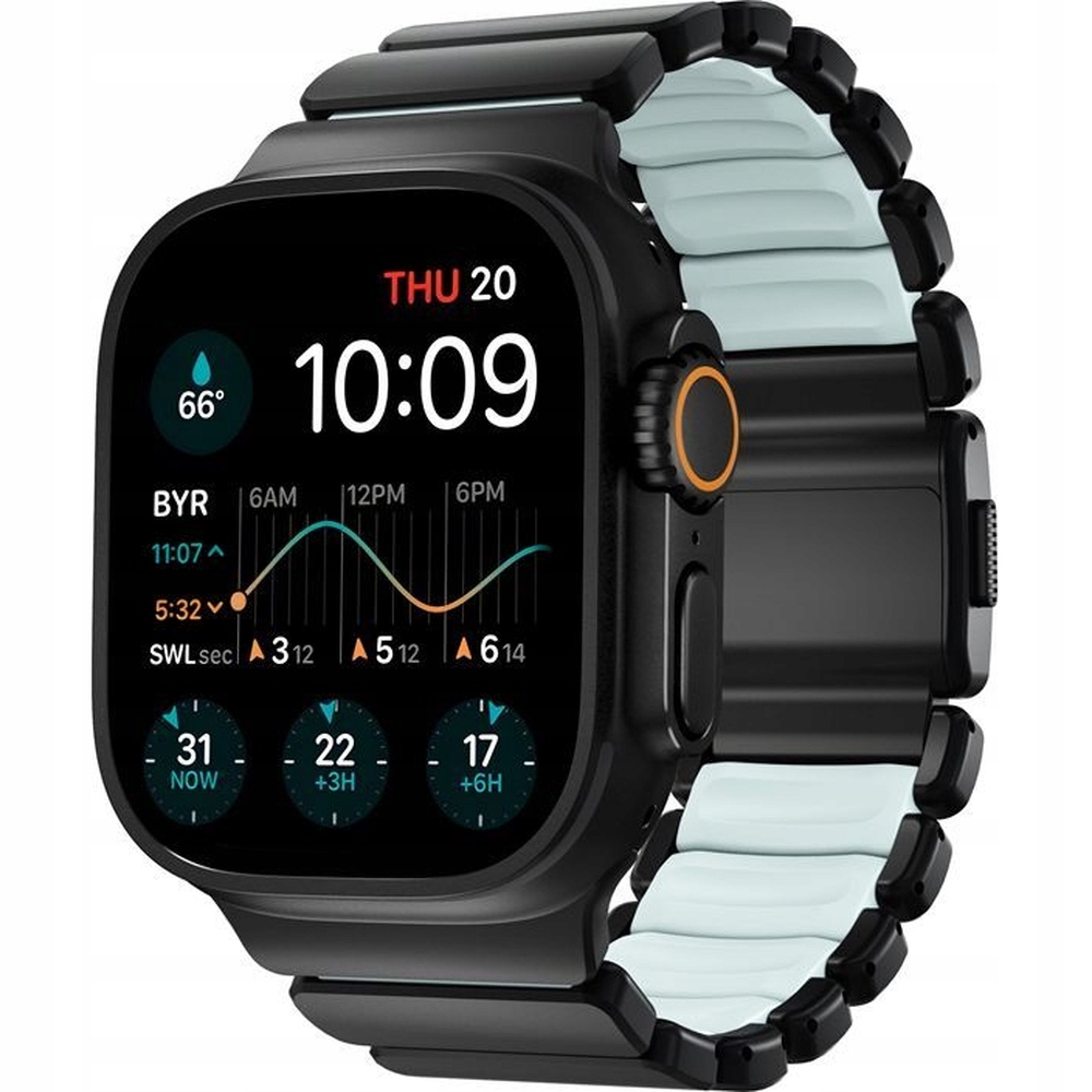 Pásek, řemínek na hodinky pro Apple Watch 49/46/45/44 mm Nomad, kovový, pevný