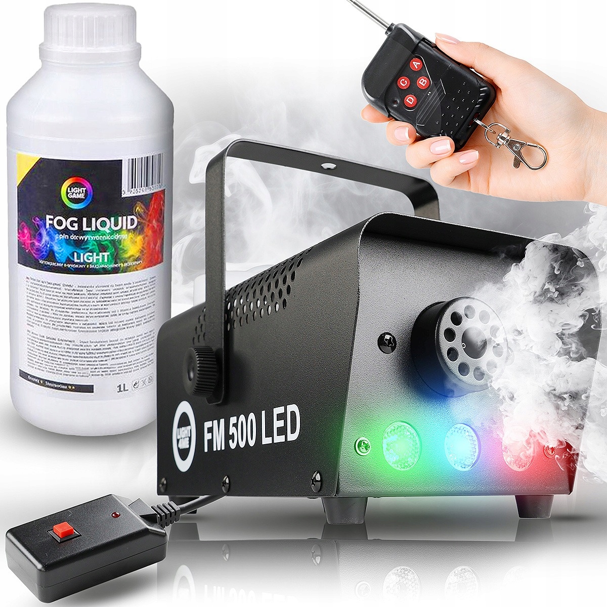 Výrobník Generátoru Kouře Kouřová Odměrka Dálkové Ovládání Mini Led 500V 3V1 Párty Kapalina