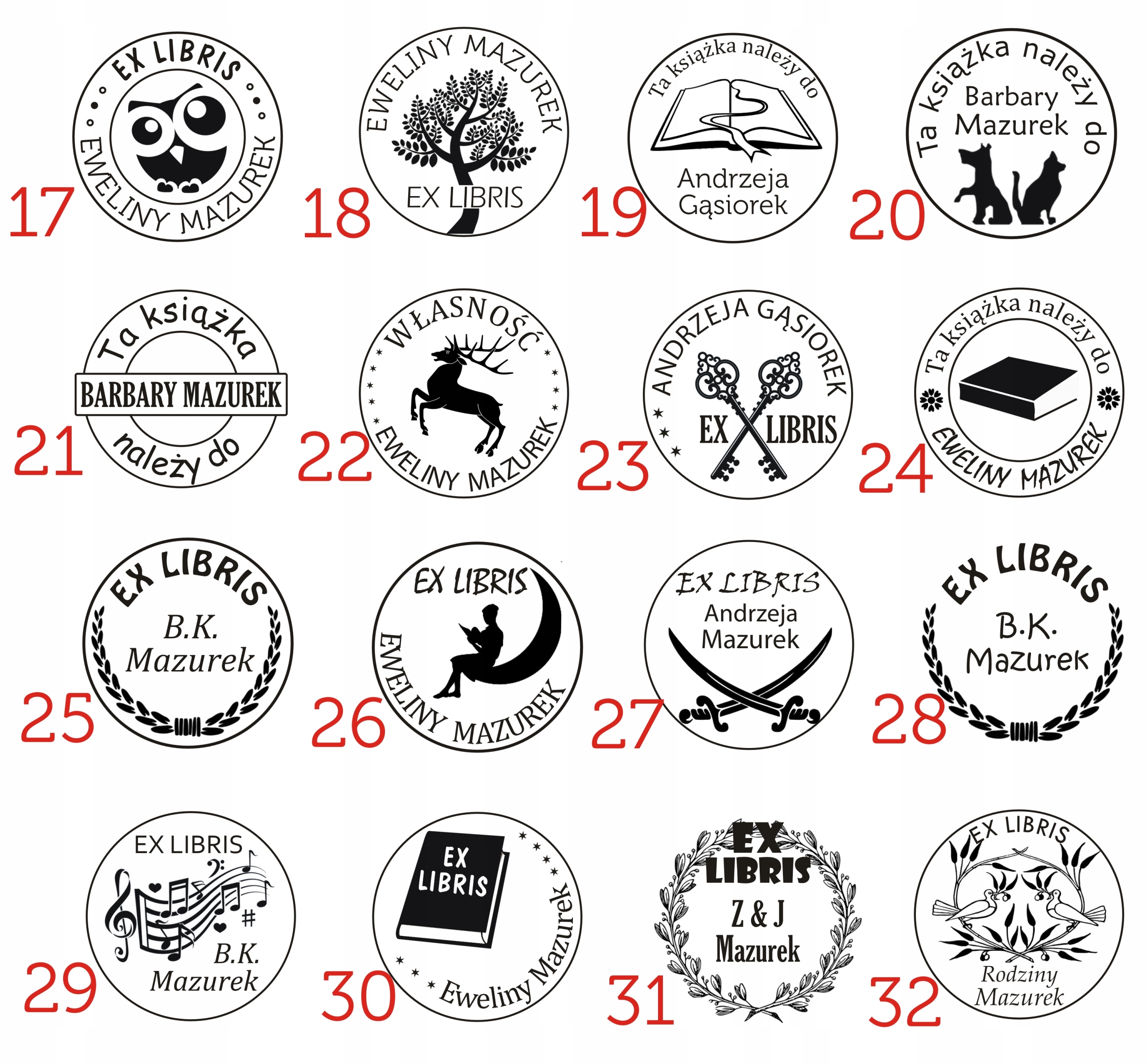 GRYF PIECZĄTKA OKRĄGŁA EX LIBRIS STEMPEL 4 CM **NOWE WZORY** Marka Colop