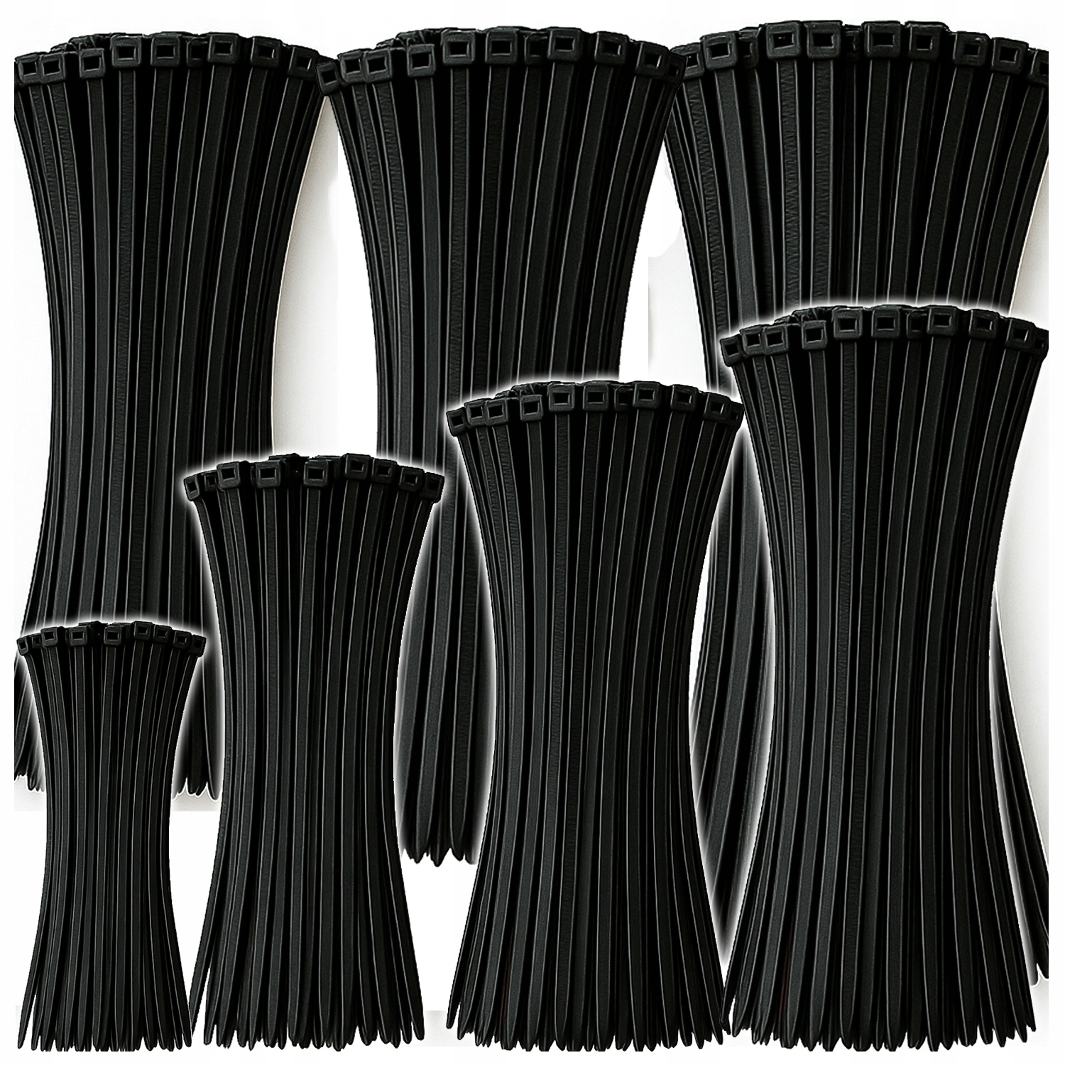 Zestaw opaski zaciskowe kablowe 2,5 3,6 4,8 mm trytytki czarne 700 szt