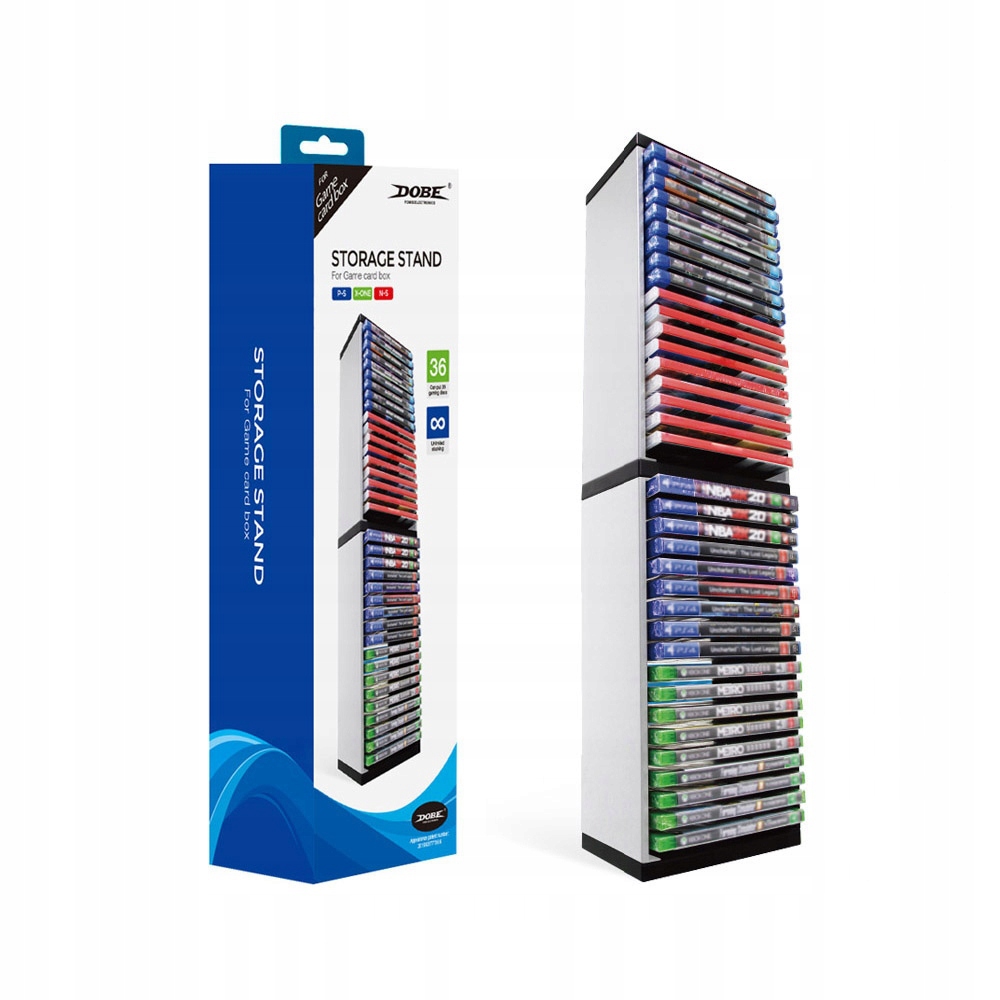 Iris Pionowa podstawka stojak na gry na 36 pudełek gier PS3 PS4 PS5 biały