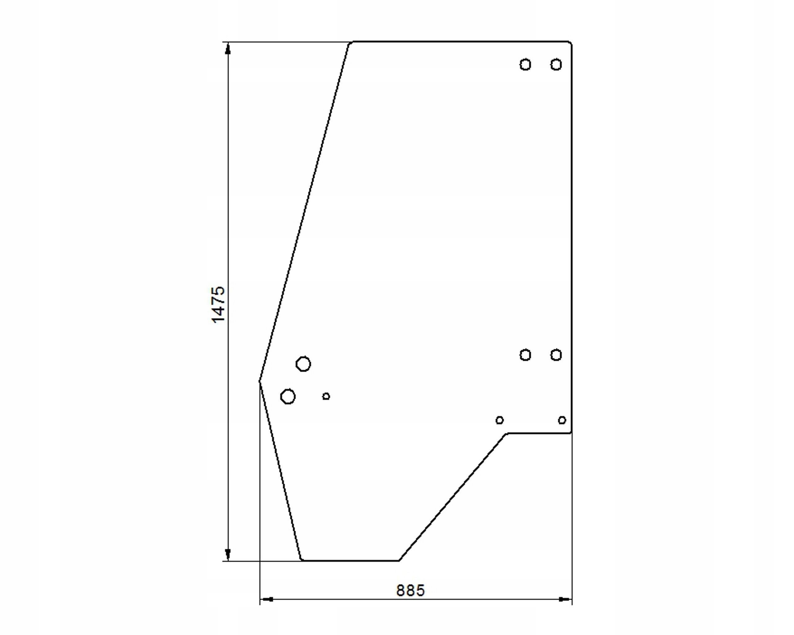 sklo Jcb dveře levé 9 otvorů 827/60101