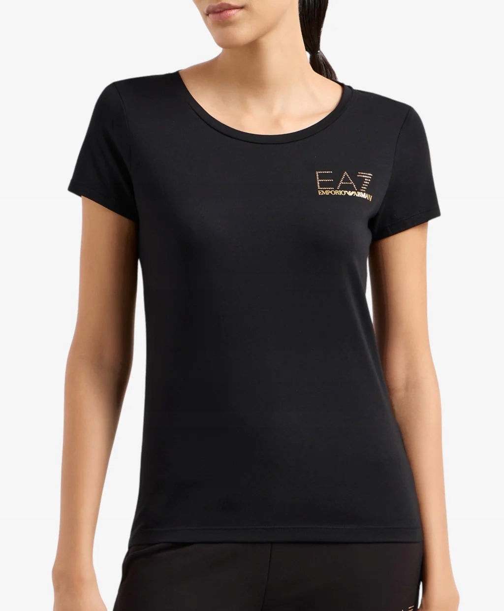 Emporio Armani EA7 značkové dámské tričko Gold Slim Fit Black vel S