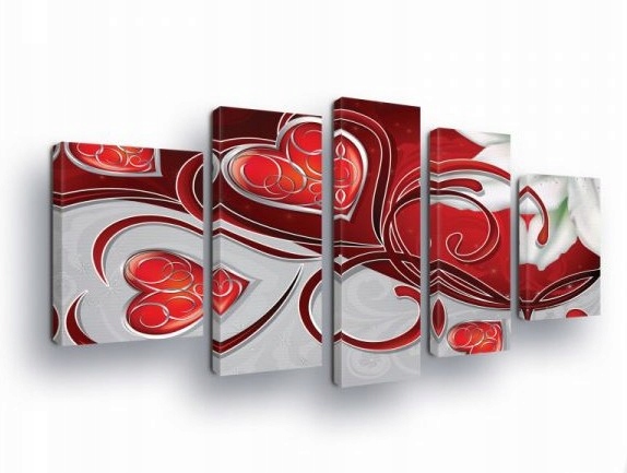 Obraz 170x100 Abstrakcia srdca láska červená moderná dynamika vášeň