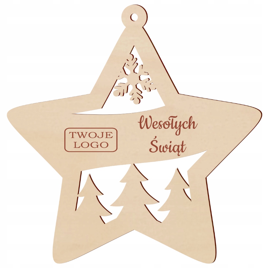 Vánoční Koule s logem firmy na vánoční stromeček, gravírování dřeva, 100 ks