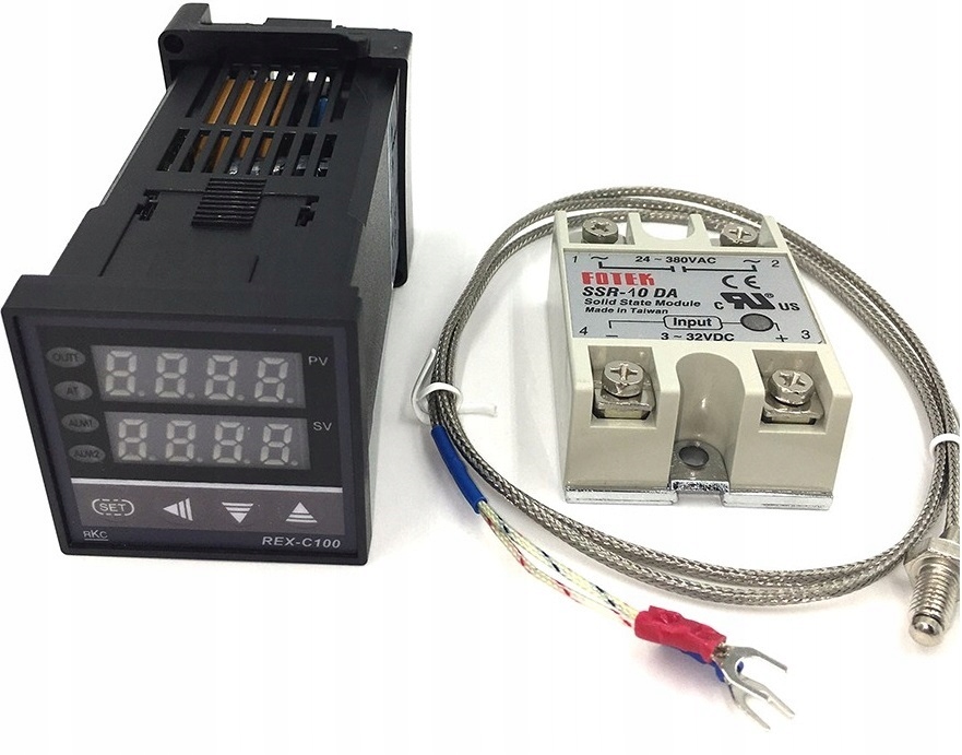 Regulator temperatury PID REX C100 SSR termopara K Producent Instrument
