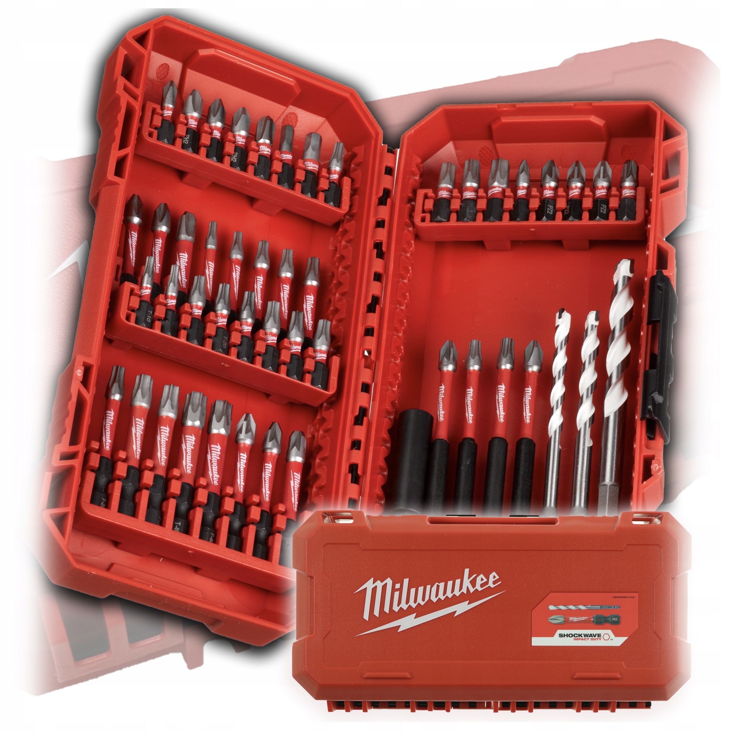 Zestaw Bitów Udarowych Wiertła Milwaukee Shockwave Impact Duty Kaseta 48el.