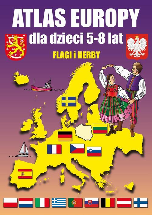 Atlas Europy dla dzieci 5-8 lat. Naklejki, Flagi,