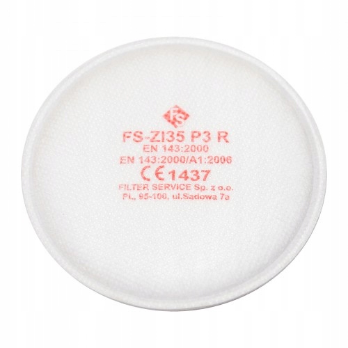 Filtry FFP3 FS ZI35 P3 R Pasuje do Masek marki 3M Marka Filter Service Filtry FFP3 FS ZI35 P3 R Przeciwpyłowy