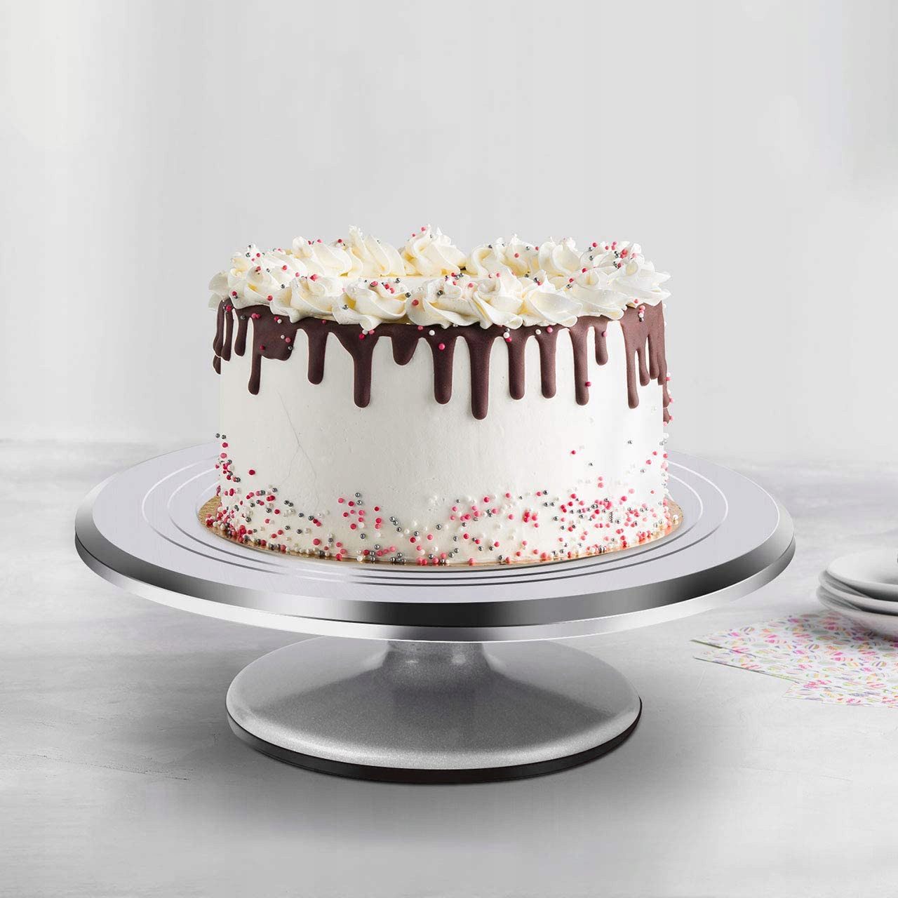 PROFESJONALNA PATERA OBROTOWA DO CIASTA TORTU 30CM Szerokość produktu 30 cm