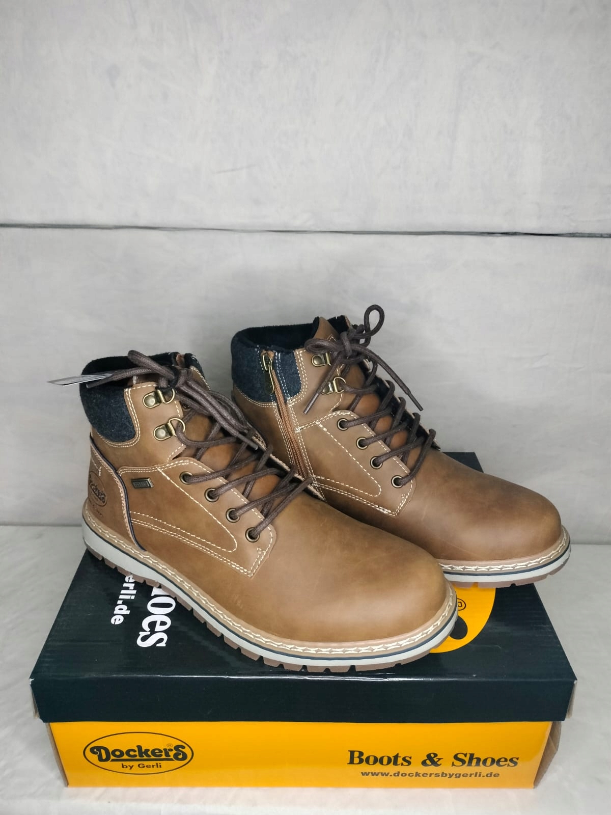 Dockers by Gerli Kotníkové Boty Pánské Zateplené – Velikost 43 (Cognac Nové)