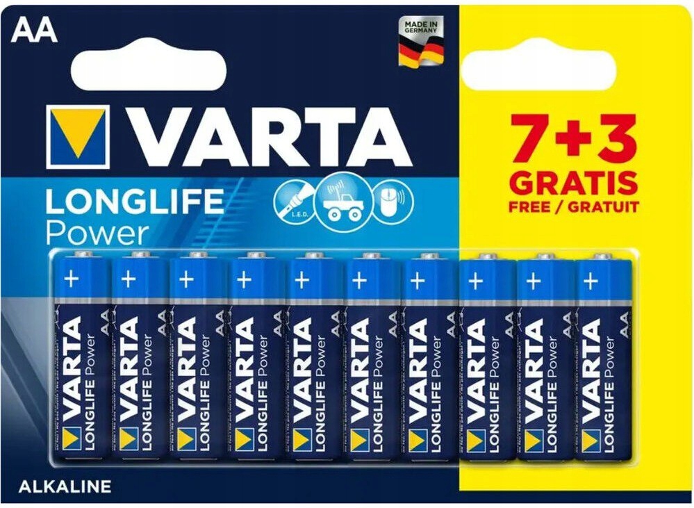 

10x varta longlife power lr6 blister bateria alk.