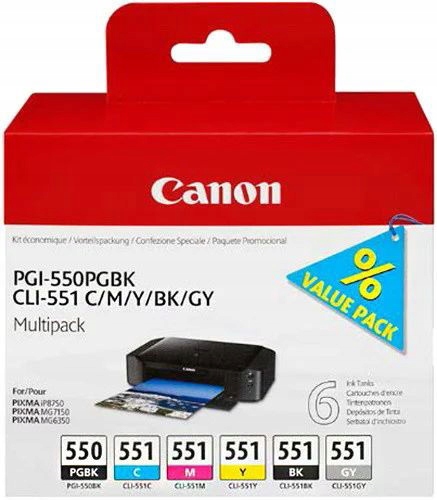 Canon PGI-550 CLI-551 C/m/y/bk/gy Multi pack