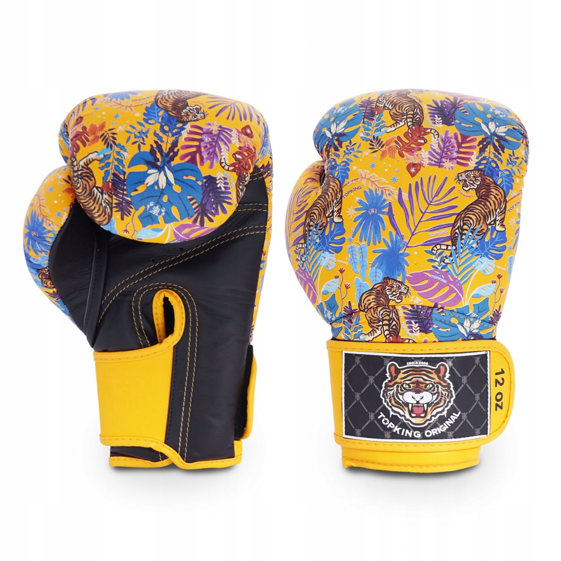 Rękawice Bokserskie Muay Thai Wild Tiger Top King 12OZ Żółty