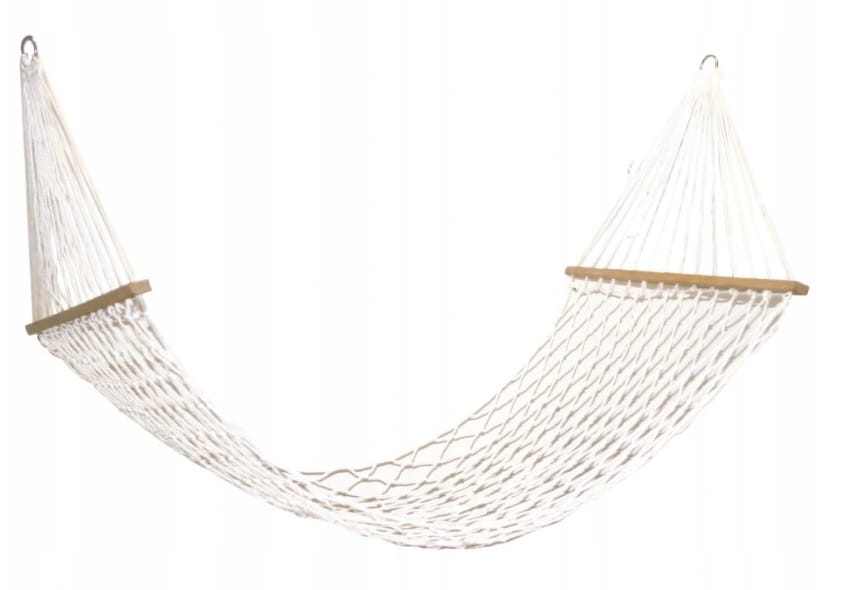 

Duży Hamak jednoosobowy 260x80cm biały siatka