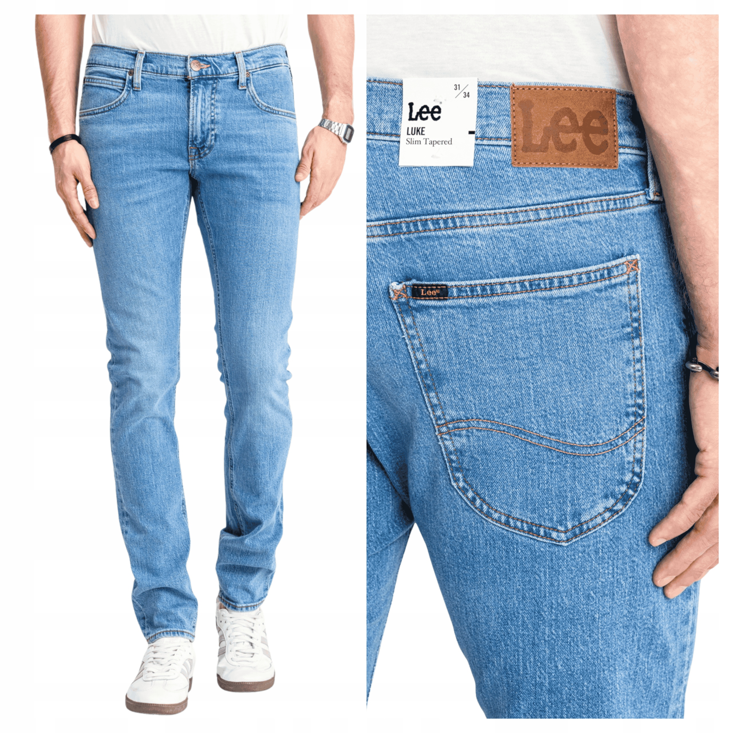 Lee Luke Pánské džínové kalhoty Slim Fit Jednoduché Working Man Worn W31 L30