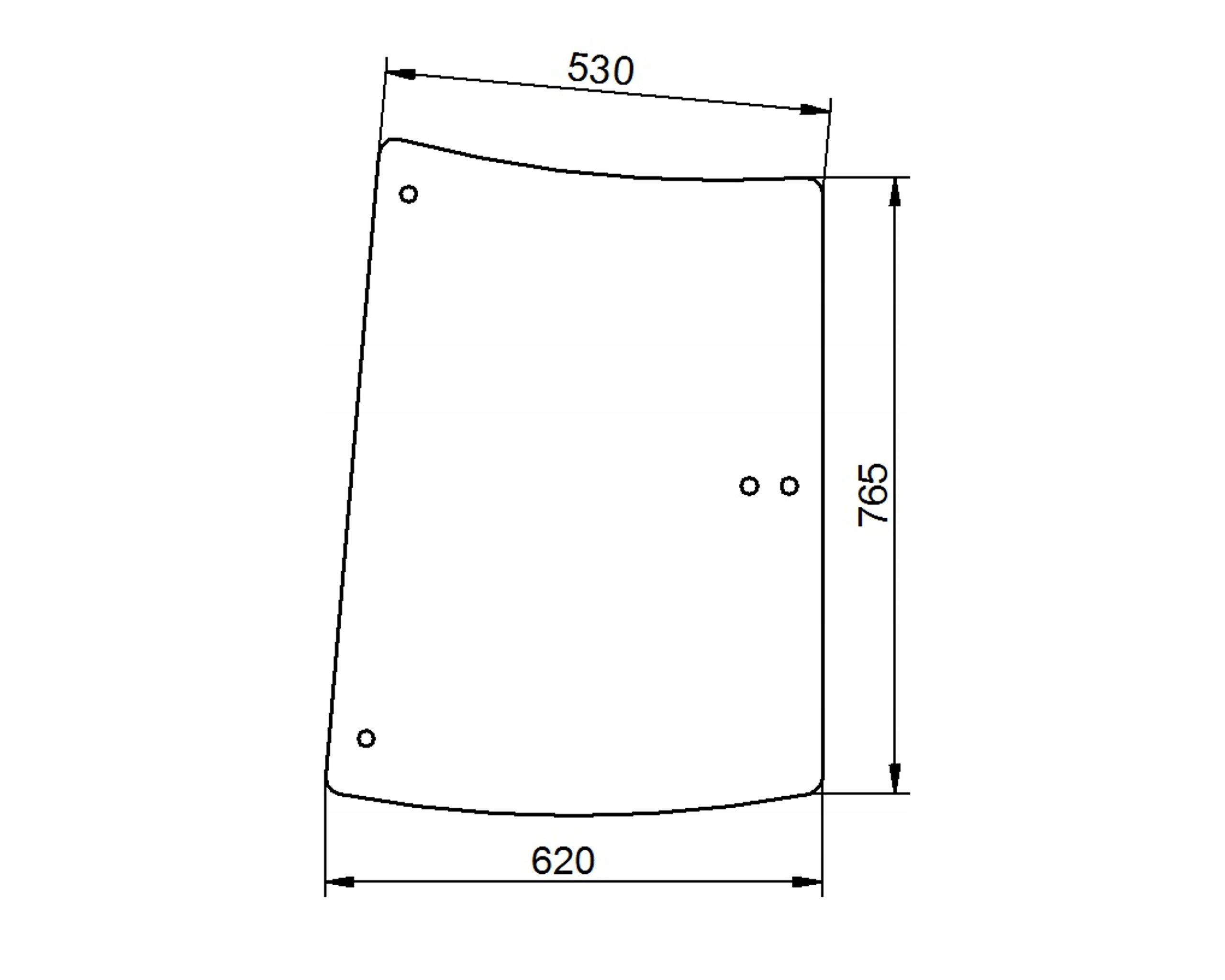 sklo Fendt Farmer Favorit Vario boční pravé