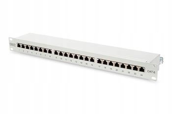 Digitus Cat 6 patch panel, stíněný, 24 portů RJ45, 8P8C, Lsa, 1U, montáž do