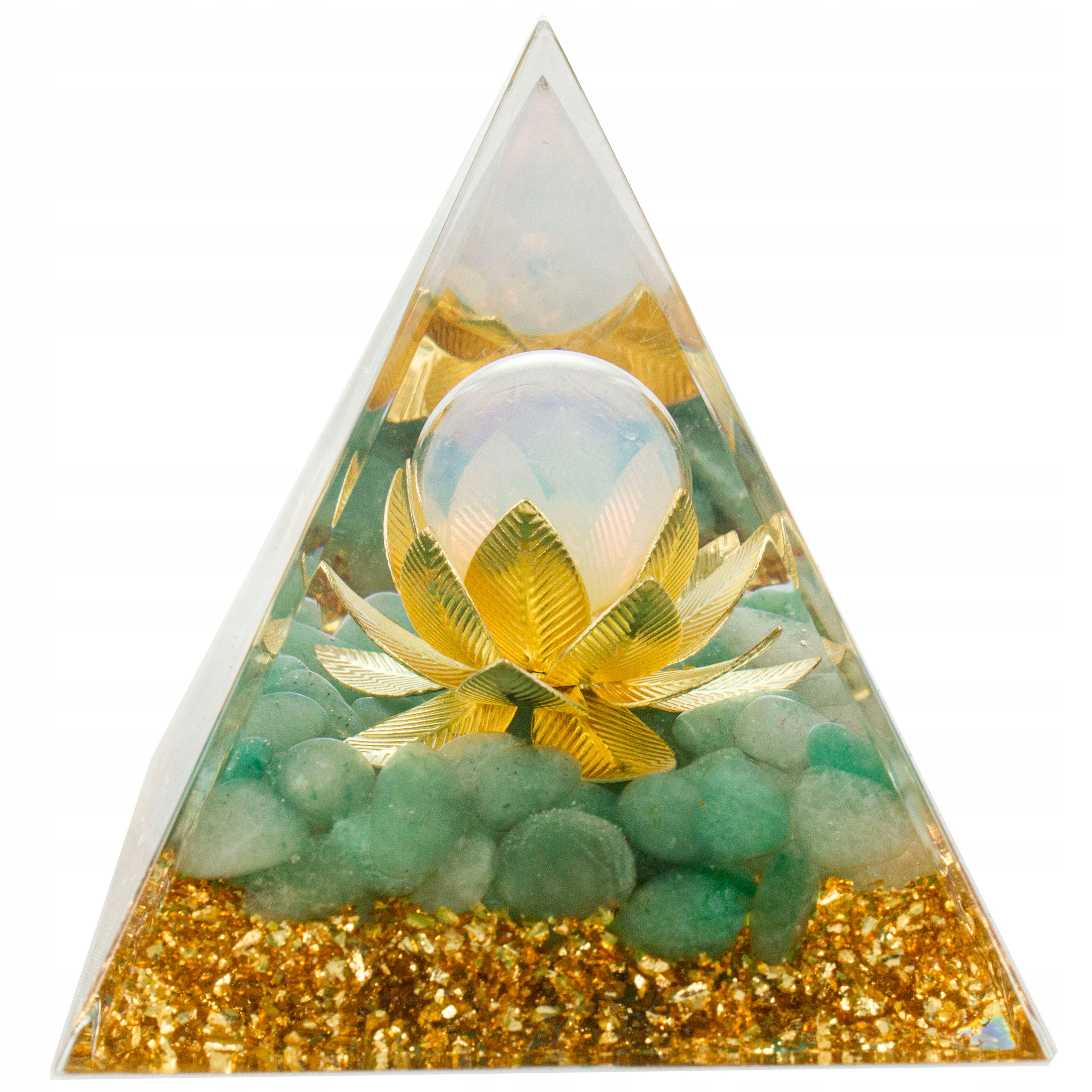 Piramidka Orgonit Kwiat Lotosu Jadeit Agat Medytacja Harmonizacja Czakr 5cm