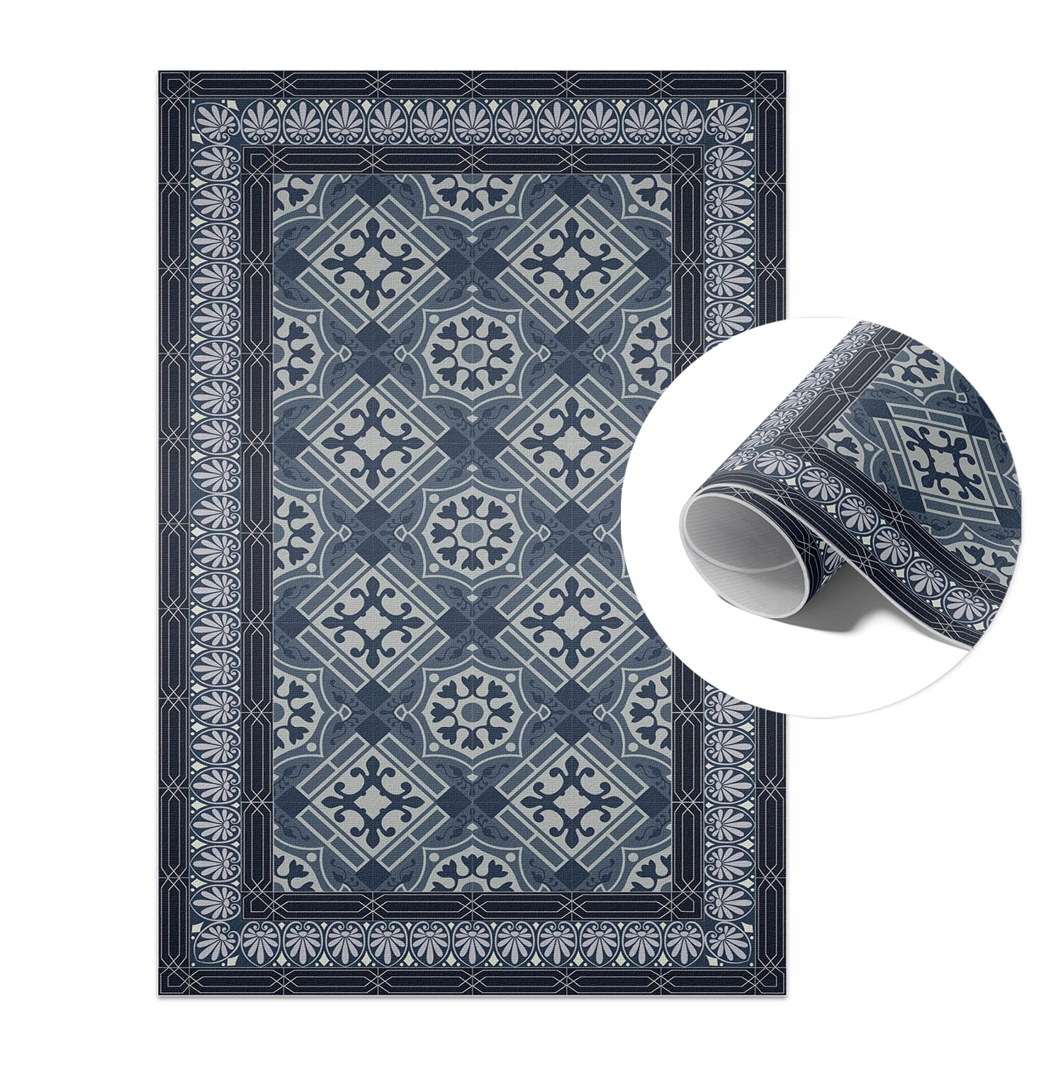 Balkonowy Dywan Pcv Tarasowy Winyl Outdoor Granatowa talavera 150x225