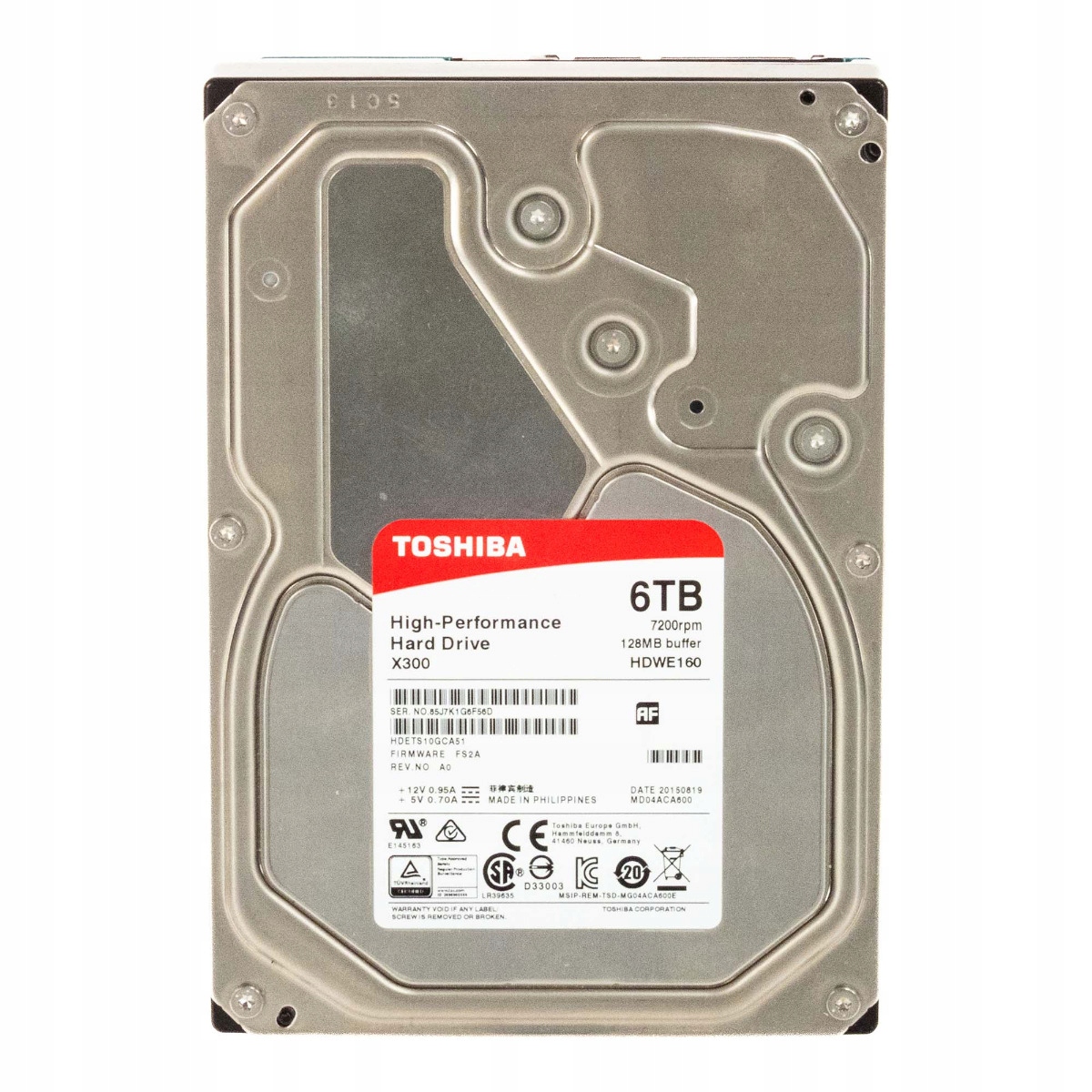 Toshiba X300 6TB 7.2K 128MB Sata III 3.5'' HDETS10GCA51