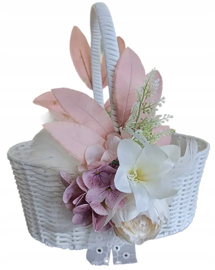 Velikonoční Bílý Vlčí Košík S Ubrouskem Na Svěcení Dekorace