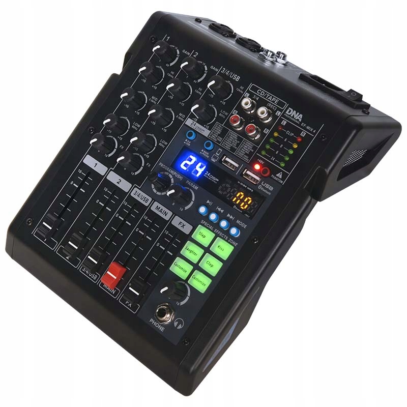 Аудио микшер USB MP3 Bluetooth аналоговый 4 канала ДНК EF-MIX 4