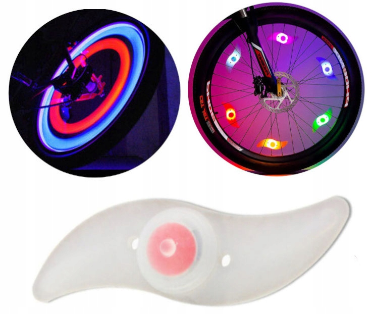 ROWEROWA NAKŁADKA LED NA SZPRYCHY KOŁA NEON KOLORY